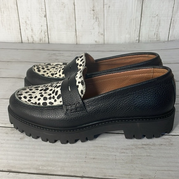 Bonaflex Leather and Calf Hair Animal Print Platform Lug Sole Loafer - Picture 13 of 13